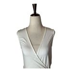 Diane Von Furstenberg Diane‎ Von Furstenberg Shirt Women XS White Knit Sleeveless Wrap Top Luxury Photo 2