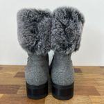 Talbots Womens Boots 8.5 NEW $239 Tish Cuff Faux Fur Gray Buckle Fabric Knit Photo 5