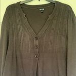 Apt. 9  Chocolate Brown Knit Cardigan Sweater Photo 3
