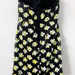 Jovani Black Green Sequin Floral Strapless Mini Dress Photo 4