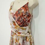 Anthropologie By  Ruched Square Neck Midi Dress Floral Size 6 Cream Coquette Chic Photo 8