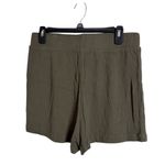 Abound  High Waist Textured/Gauze/Crinkled Fabric Relaxed  Shorts Olive size L Photo 1