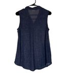 Ember Dark Blue Denim Lightweight Sleeveless Button Down Shirt Women Sz S Photo 1
