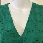 J.Crew Green Lined Eyelet Long Sleeve Dress- with Scalloped Details-Size 4-NEW Photo 1