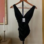 J.Crew Ruched Plunge One Piece Swimsuit Bathing Suit Swim Black NWT $98 Size XXS Photo 2