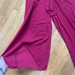 Loft Wide Leg High waisted summer pants with side slits and tie waist belt Sz M Photo 3