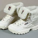 FILA Gardenia White Disruptor Shearling Fur Winter Ankle Boots Booties Sneakers Shoes Size 9 🤍 Photo 0