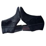 ZARA  Womens Sz 36 US 6 Suede Leather Cowboy Ankle Boots Black Block Heel Booties Photo 6