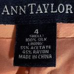 Ann Taylor 100% Silk Pants. Side Zip Straight Leg. Size 4. Photo 4