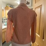 White House | Black Market  peach open knit sweater Photo 4