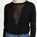 Line and Dot Mia Long Sleeve Crew Neck Pullover Contrast Sweater Black Women's S Photo 0