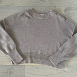 Pink Rose Women's Taupe Ribbed Crew Neck Sweater Size S Photo 0