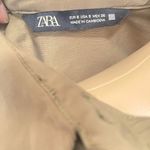 ZARA  Green Relaxed Crop Notched Collar Top Photo 4