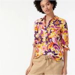 J.Crew Collection Classic-fit Popover Ratti Curly Floral Blouse Shirt Size 2 Photo 1