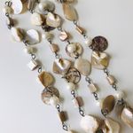 Vintage Long Boho Shell Style Necklace White Photo 7
