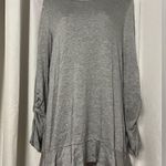 Vision USA Women’s Gray Long Sleeve Scrunched Sleeve Shirt Dress Size Small Photo 0