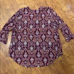 st. john's bay St John’s Bay paisley blouse size XL Photo 2