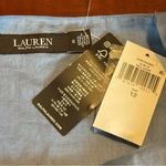 Ralph Lauren Cotton-Blend Tie-Front Tiered Maxi Dress in Pale Azure Blue Sz 12 Photo 7