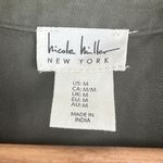 Nicole Miller  Shirt Dress Womens M Olive Green Button Down Sleeveless Minimalist Photo 3