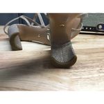 Pelle Moda Sandals Womens 7.5M Silver Glitter Open Toe Block Heel Buckle Closure Size 7.5 Photo 6