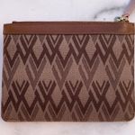 Valentino Garavani Valentino women’s Toile de V leather and canvas jacquard clutch wristlet bag Photo 3