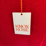 Knox Rose  NWT Women's Crewneck Pointelle Sweater Red Size M Photo 3
