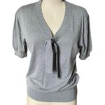 Mulberry Short Sleeve Gray Knit Bow Sweater Shirt Size Medium Photo 0