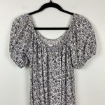 American Eagle Beachy Puff Sleeve Mini Dress Floral Women’s Size Medium White Photo 3