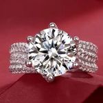Certified 5ct. Diamond Moissanite Luxury Brilliant Cut Engagement Ring Silver Photo 1