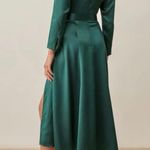 Reformation NWT Julius Silk Dress Emerald Green Size 0 Photo 4