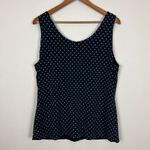 Reversible Tank Top Womens Large‎ Black White Polka Dot Solid Sleeveless V Photo 8