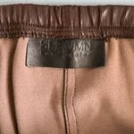 SPRWMN Leather Dark Chocolate Brown Leather Jogger Sweatpants Photo 5