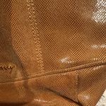 B. MAKOWSKY LEATHER SHIMMER SNAKE BROWN LIZZARD SHOULDER HANDBAG GOLDTONE TRIM Photo 8