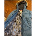 Columbia Women's Lay D Down Jacket Marine Fur Faux Hood Medium MSPR $279 Photo 4