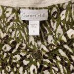 Garnet Hill NEW Signature Eco Merino Cardigan Sweater S Green Leopard Photo 1