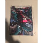 Cherry Hill Black Floral Leaf Print Blouse, Women's Medium Top, Fringe Top Photo 6