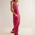 Free People Pink corduroy high roller jumpsuit Photo 5