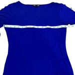 Cable & Gauge Royal Blue Button Sleeve Top M | Soft Stretch Knit Photo 4