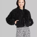 Wild Fable black furry cropped jacket size XS Photo 0