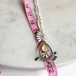 Kent and King Adjustable White and Silver Beaded and Jeweled Necklace Photo 6