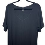 Allegrace Women's Pullover Short Sleeve Shark Bite Hem Tunic Shirt Dress Size 1X Black Photo 2