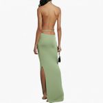 New Aya Muse Edo Halterneck Draped Maxi Dress M Light Green Size M Photo 1