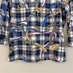 J. McLaughlin Equestrian Plaid Print Signature Tee Size Large Photo 5