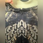 All Saints Plated Paradise Satin Sheath Mini Black Dress Peacock Feather Photo 1