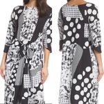 NWT Caara Krefeld Scarf Print‎ Midi Dress Medium Black Photo 2