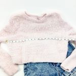 Kendall + Kylie PINK FUZZY CROP SWEATER SIZE SMALL Photo 3