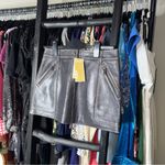 MICHAEL Michael Kors Burnished Charcoal Leather Utility Mini Skirt Gray Size 00 Photo 6