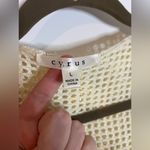 Cyrus  Sz L Beiege Hooded Openwork Mesh Crochet Pockets Loose Oversized Cardigan Photo 15