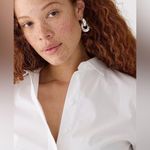 J.Crew Wren Slim Fit Button Up Shirt Regenerative Cotton Poplin White Sz 0 Petite Photo 1