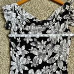 🦋BC Black Cat Fashion Black White Lace Floral Cowl Neck Maxi Dress Small Wedding Photo 7